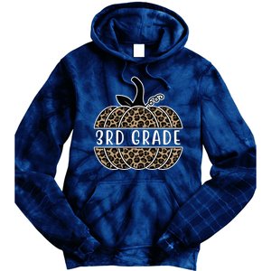 3rd Grade Leopard Pumpkin Tie Dye Hoodie