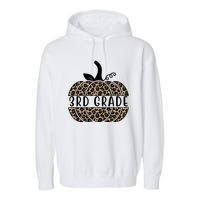 3rd Grade Leopard Pumpkin Garment-Dyed Fleece Hoodie