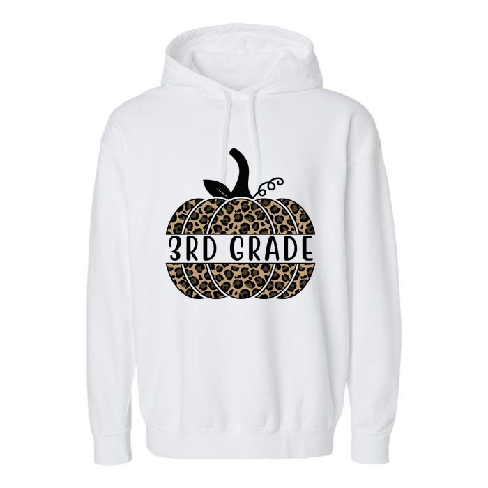 3rd Grade Leopard Pumpkin Garment-Dyed Fleece Hoodie