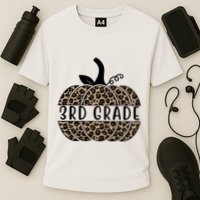 3rd Grade Leopard Pumpkin Performance Shirt