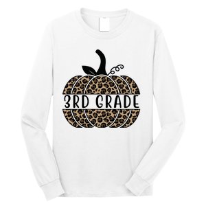 3rd Grade Leopard Pumpkin Long Sleeve Shirt