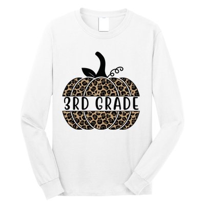 3rd Grade Leopard Pumpkin Long Sleeve Shirt