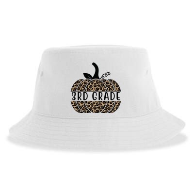 3rd Grade Leopard Pumpkin Sustainable Bucket Hat