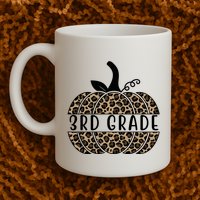 3rd Grade Leopard Pumpkin Mug