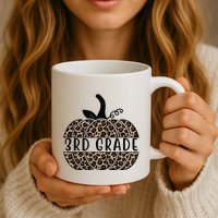 3rd Grade Leopard Pumpkin Mug