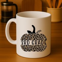 3rd Grade Leopard Pumpkin Mug