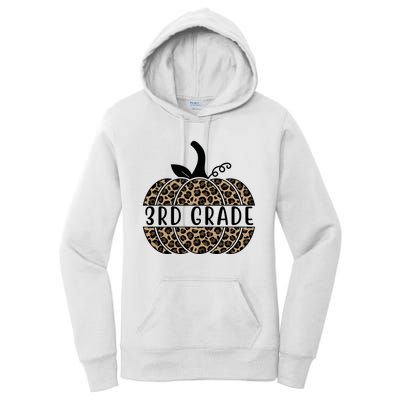3rd Grade Leopard Pumpkin Women's Pullover Hoodie