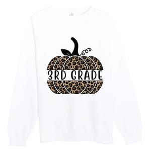 3rd Grade Leopard Pumpkin Premium Crewneck Sweatshirt