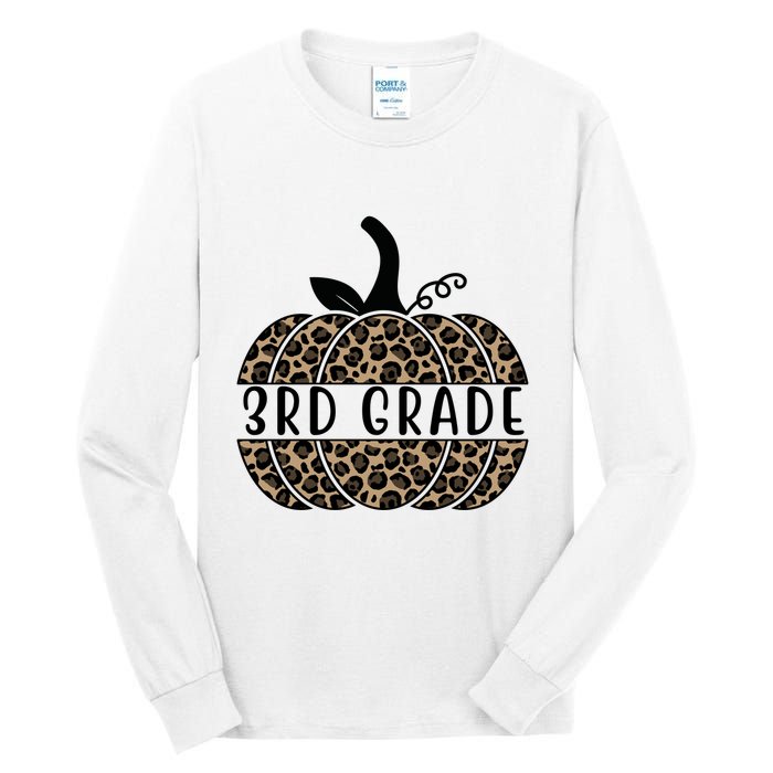 3rd Grade Leopard Pumpkin Tall Long Sleeve T-Shirt