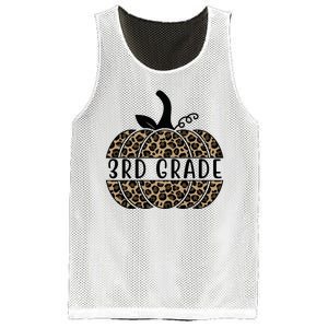 3rd Grade Leopard Pumpkin Mesh Reversible Basketball Jersey Tank