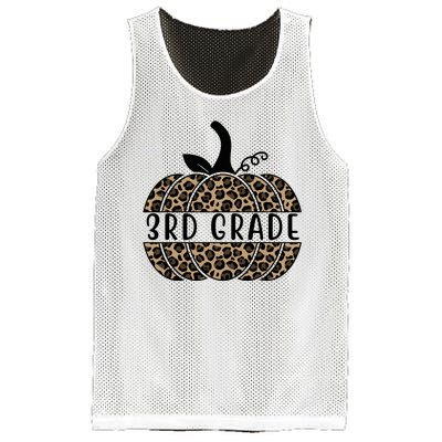 3rd Grade Leopard Pumpkin Mesh Reversible Basketball Jersey Tank