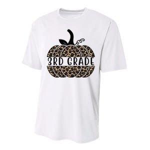 3rd Grade Leopard Pumpkin Performance Sprint T-Shirt