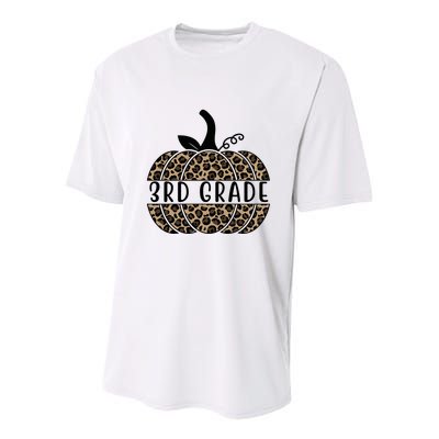 3rd Grade Leopard Pumpkin Youth Performance Sprint T-Shirt