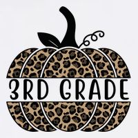 3rd Grade Leopard Pumpkin Baby Bodysuit