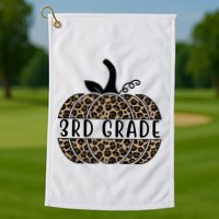 3rd Grade Leopard Pumpkin Golf Towel
