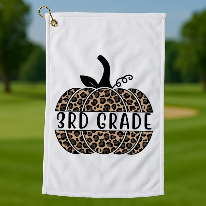 3rd Grade Leopard Pumpkin Golf Towel