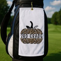 3rd Grade Leopard Pumpkin Golf Towel