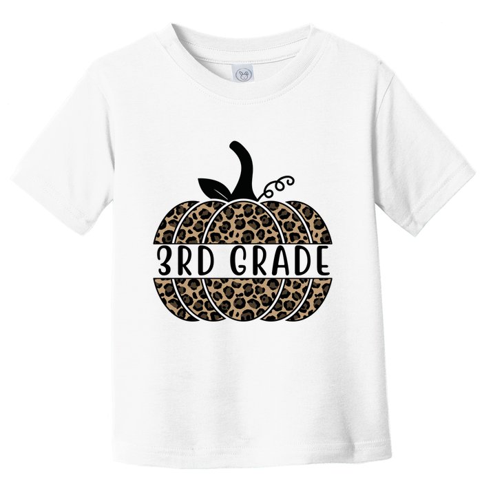 3rd Grade Leopard Pumpkin Toddler T-Shirt