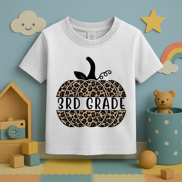 3rd Grade Leopard Pumpkin Toddler T-Shirt