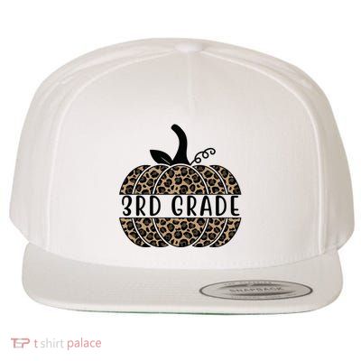 3rd Grade Leopard Pumpkin Wool Snapback Cap