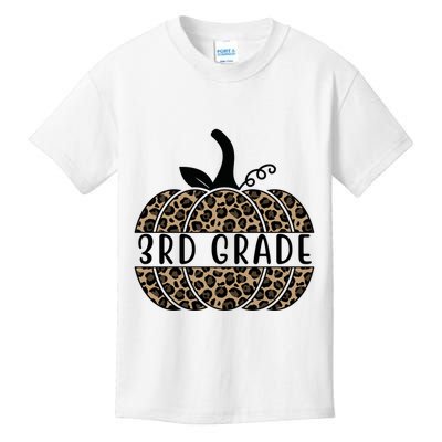 3rd Grade Leopard Pumpkin Kids T-Shirt