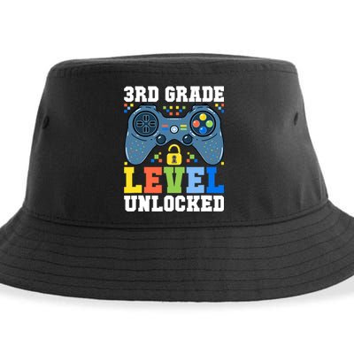 3rd Grade Level Unlocked Gamer First Day Of School Boy Sustainable Bucket Hat