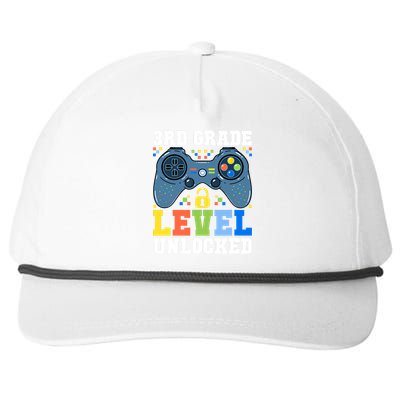 3rd Grade Level Unlocked Gamer First Day Of School Boy Snapback Five-Panel Rope Hat