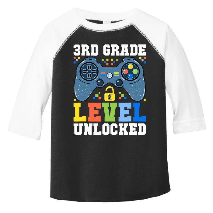 3rd Grade Level Unlocked Gamer First Day Of School Boy Toddler Fine Jersey T-Shirt