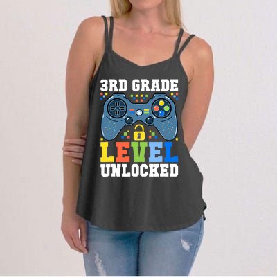 3rd Grade Level Unlocked Gamer First Day Of School Boy Women's Strappy Tank