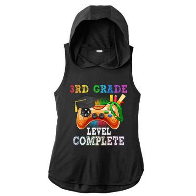 3Rd Grade Level Complete Last Day Of School Graduation Ladies PosiCharge Tri-Blend Wicking Draft Hoodie Tank