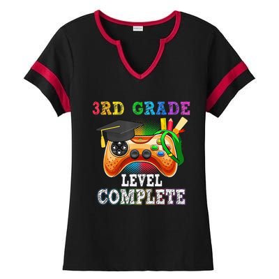 3Rd Grade Level Complete Last Day Of School Graduation Ladies Halftime Notch Neck Tee