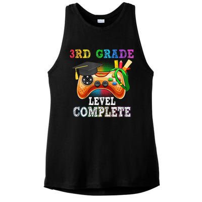 3Rd Grade Level Complete Last Day Of School Graduation Ladies PosiCharge Tri-Blend Wicking Tank