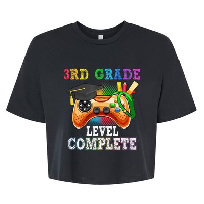 3Rd Grade Level Complete Last Day Of School Graduation Bella+Canvas Jersey Crop Tee