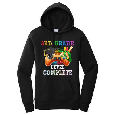 3Rd Grade Level Complete Last Day Of School Graduation Women's Pullover Hoodie