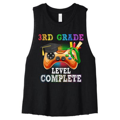 3Rd Grade Level Complete Last Day Of School Graduation Women's Racerback Cropped Tank