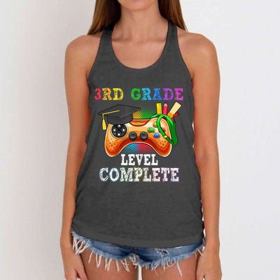 3Rd Grade Level Complete Last Day Of School Graduation Women's Knotted Racerback Tank