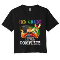 3Rd Grade Level Complete Last Day Of School Graduation Women's Crop Top Tee