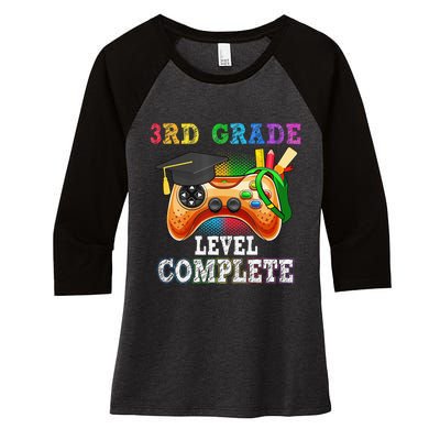 3Rd Grade Level Complete Last Day Of School Graduation Women's Tri-Blend 3/4-Sleeve Raglan Shirt