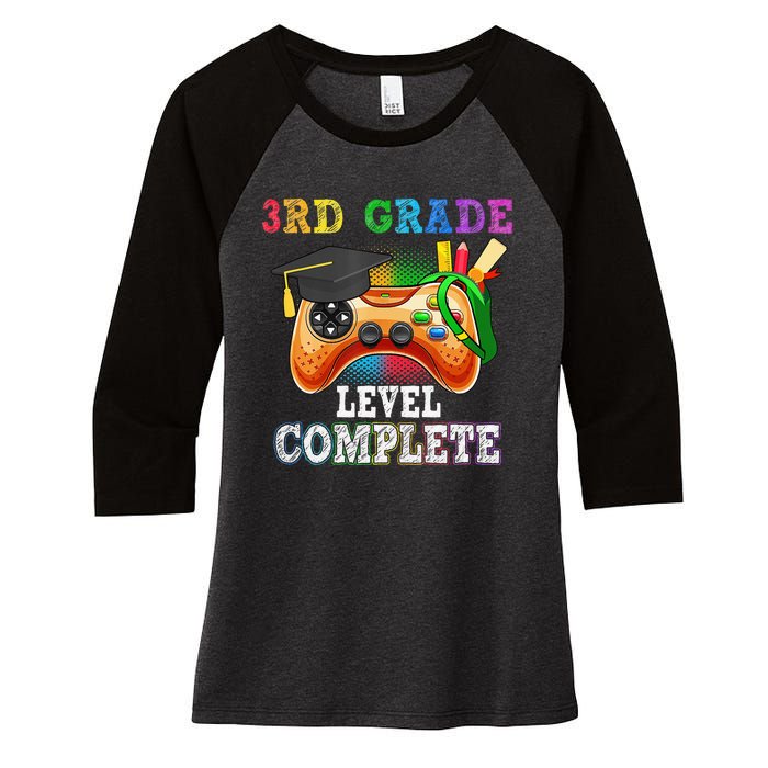 3Rd Grade Level Complete Last Day Of School Graduation Women's Tri-Blend 3/4-Sleeve Raglan Shirt