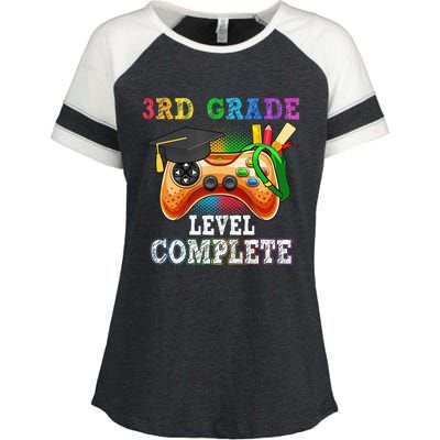 3Rd Grade Level Complete Last Day Of School Graduation Enza Ladies Jersey Colorblock Tee