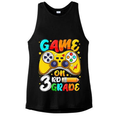 3Rd Grade Level Unlocked Game On 3Rd Grade Back To School Ladies PosiCharge Tri-Blend Wicking Tank