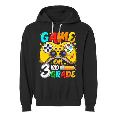 3Rd Grade Level Unlocked Game On 3Rd Grade Back To School Garment-Dyed Fleece Hoodie