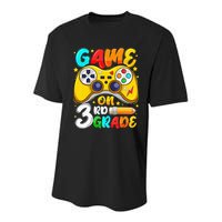 3Rd Grade Level Unlocked Game On 3Rd Grade Back To School Youth Performance Sprint T-Shirt
