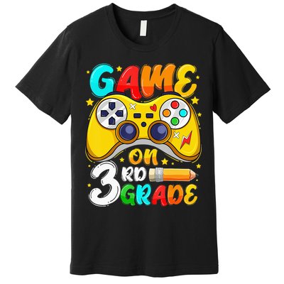 3Rd Grade Level Unlocked Game On 3Rd Grade Back To School Premium T-Shirt