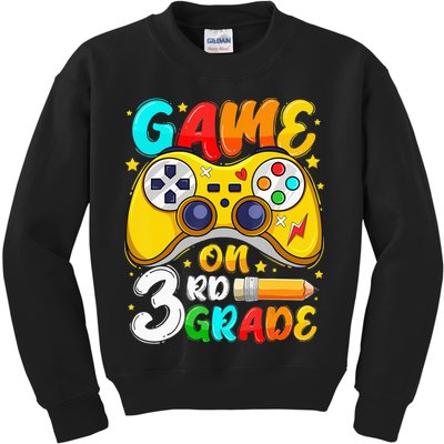 3Rd Grade Level Unlocked Game On 3Rd Grade Back To School Kids Sweatshirt