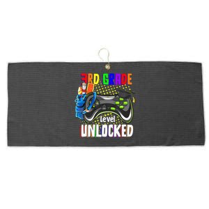 3Rd Grade Level Unlocked Video Game  Back To School Gamer Large Microfiber Waffle Golf Towel