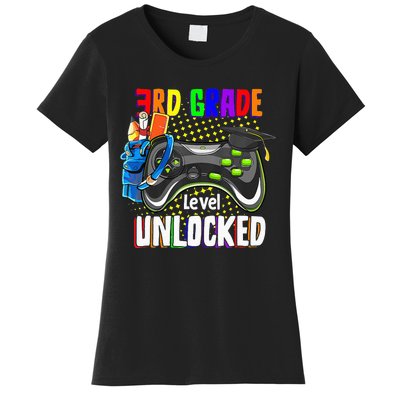 3Rd Grade Level Unlocked Video Game  Back To School Gamer Women's T-Shirt