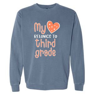 3rd Grade My Belongs To Third Grade Teacher Back To School Teacher Gift Garment-Dyed Sweatshirt