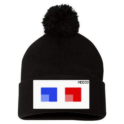 3d Glasses Meegs Chad Crypto Pom Pom 12in Knit Beanie