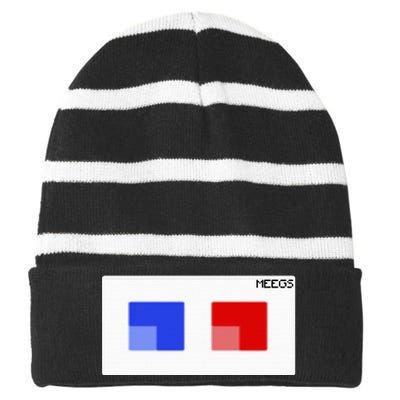 3d Glasses Meegs Chad Crypto Striped Beanie with Solid Band